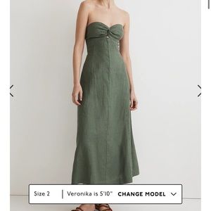 Madewell Linen Cutout midi dress